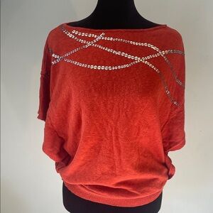 Rust Sequin Embellished Top vintage vibes large